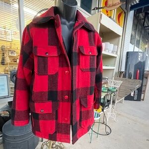 Men's/Unisex Vintage Size 38 Woolrich #505 Buffalo Plaid Mackinaw Hunting Jacket